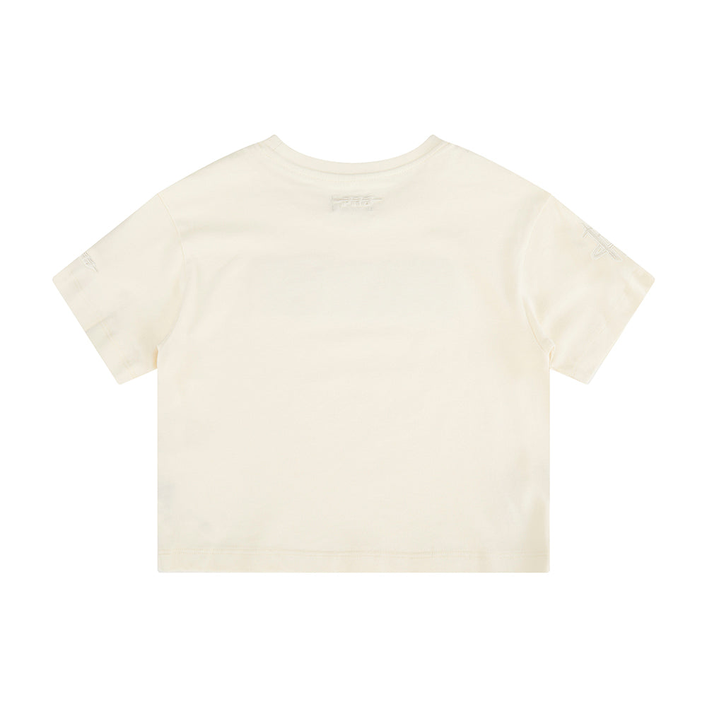 NBA HOUSTON ROCKETS NEUTRAL LITTLE GIRLS SHORT SLEEVE BOXY TEE (EGGSHELL)