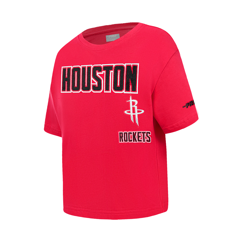 NBA HOUSTON ROCKETS RETRO CLASSIC LITTLE GIRLS SHORT SLEEVE BOXY TEE (RED)