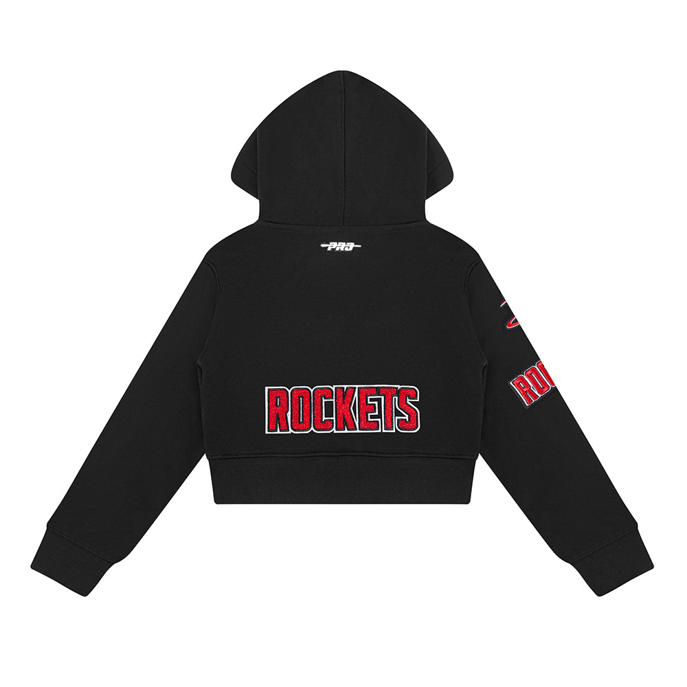 NBA HOUSTON ROCKETS CLASSIC LITTLE GIRLS  FLEECE FULL ZIP HOODIE (BLACK)