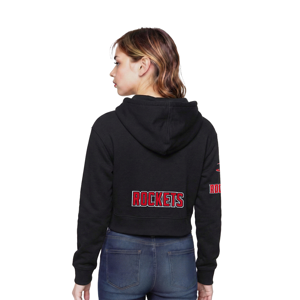 NBA HOUSTON ROCKETS CLASSIC LITTLE GIRL'S FLEECE FULL ZIP HOODIE (BLACK)