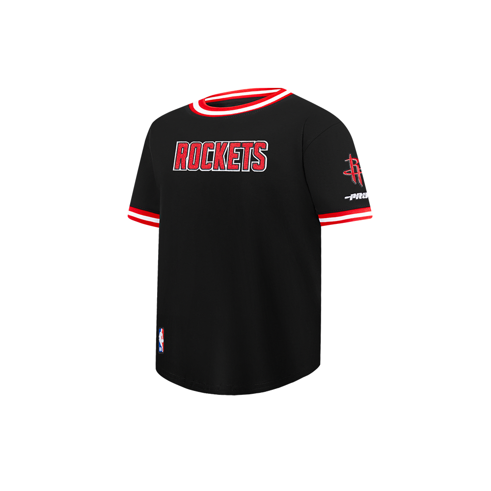 NBA HOUSTON ROCKETS CLASSIC TODDLER BOYS SHORT SLEEVE STRIPED RIB TEE (BLACK/RED)