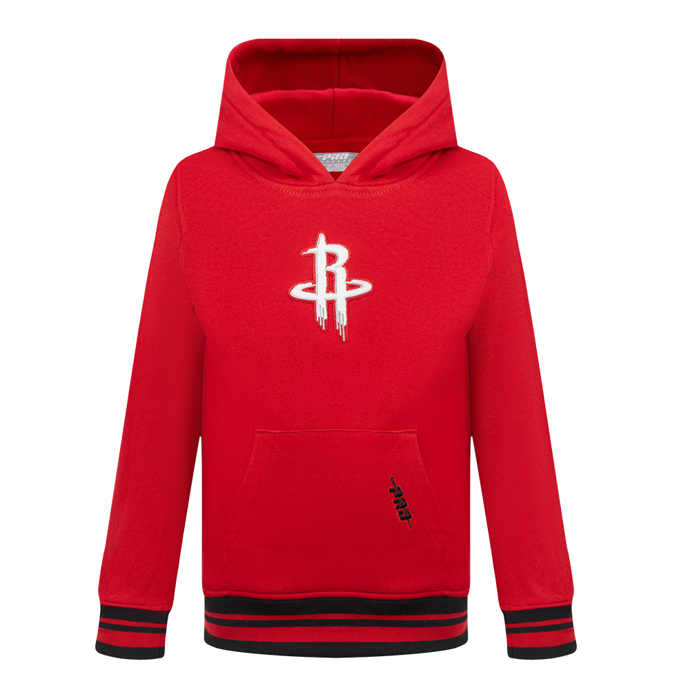 NBA HOUSTON ROCKETS RETRO CLASSIC CHANDAIL À CAPUCHON EN MOLLETON CÔTELÉ POUR GARÇON BAMBIN (ROUGE/NOIR)