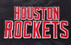 NBA HOUSTON ROCKETS SCRIPT TAIL WOMEN'S SATIN JACKET (BLACK/RED/BLACK)