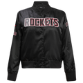 NBA HOUSTON ROCKETS CLASSIC WOMEN'S SATIN JACKET (BLACK)
