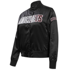 NBA HOUSTON ROCKETS CLASSIC WOMEN'S SATIN JACKET (BLACK)