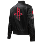 NBA HOUSTON ROCKETS CLASSIC WOMEN'S SATIN JACKET (BLACK)