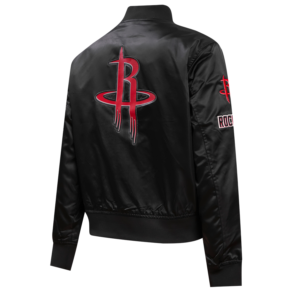 NBA HOUSTON ROCKETS CLASSIC WOMEN'S SATIN JACKET (BLACK)