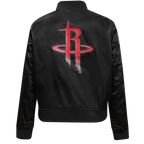 NBA HOUSTON ROCKETS CLASSIC WOMEN'S SATIN JACKET (BLACK)