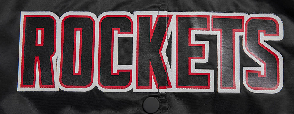 NBA HOUSTON ROCKETS CLASSIC WOMEN'S SATIN JACKET (BLACK)