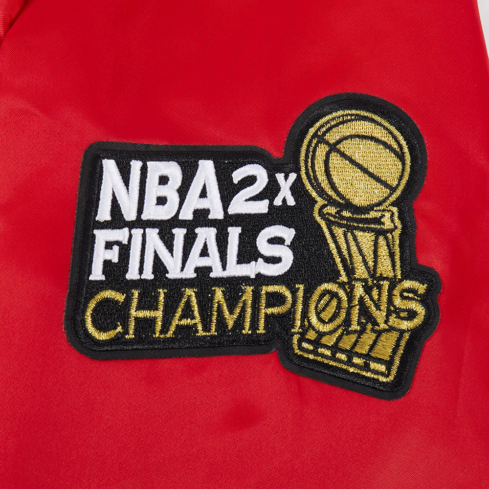 NBA HOUSTON ROCKETS RETRO CLASSIC WOMEN'S RIB SATIN JACKET (RED/BLACK)