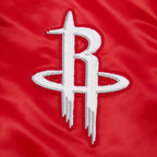 NBA HOUSTON ROCKETS RETRO CLASSIC WOMEN'S RIB SATIN JACKET (RED/BLACK)