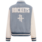 NBA HOUSTON ROCKETS VARSITY BLUES WOMEN'S DENIM VARSITY WOMEN'S JACKET (DENIM/LINEN)