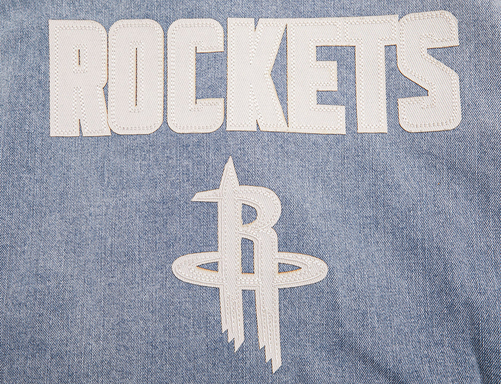 NBA HOUSTON ROCKETS VARSITY BLUES WOMEN'S DENIM VARSITY WOMEN'S JACKET (DENIM/LINEN)