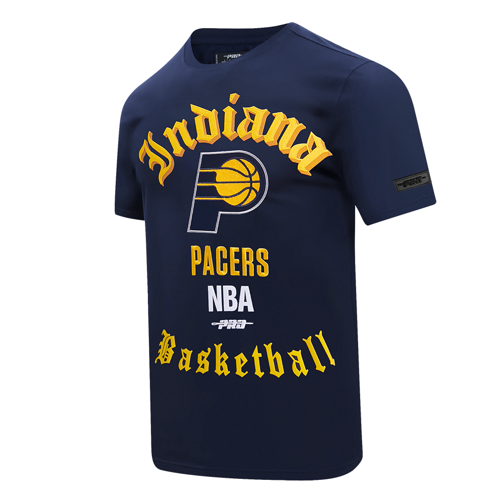 NBA INDIANA PACERS OLD ENGLISH MEN'S TEE (MIDNIGHT NAVY)