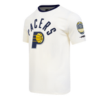 NBA INDIANA PACERS MODERN ORIGINALS MEN'S RINGER TEE (EGGSHELL/ MIDNIGHT NAVY)