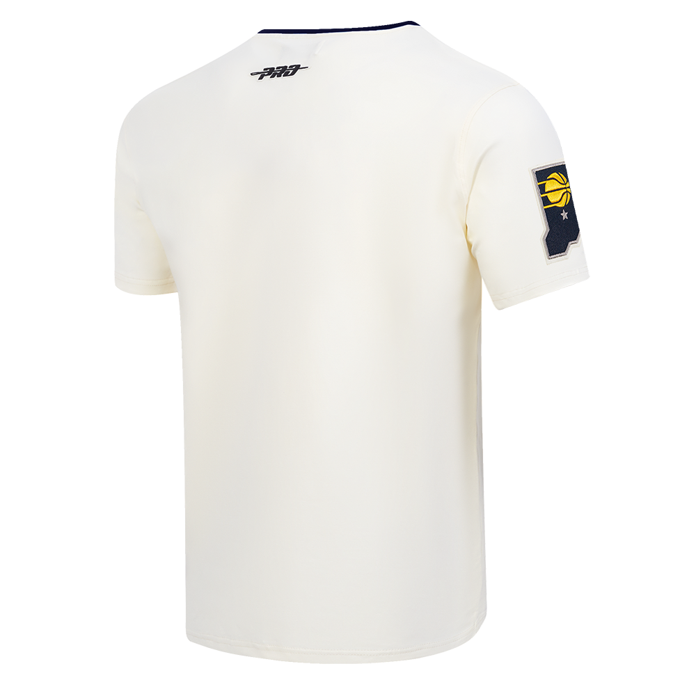 NBA INDIANA PACERS MODERN ORIGINALS MEN'S RINGER TEE (EGGSHELL/ MIDNIGHT NAVY)
