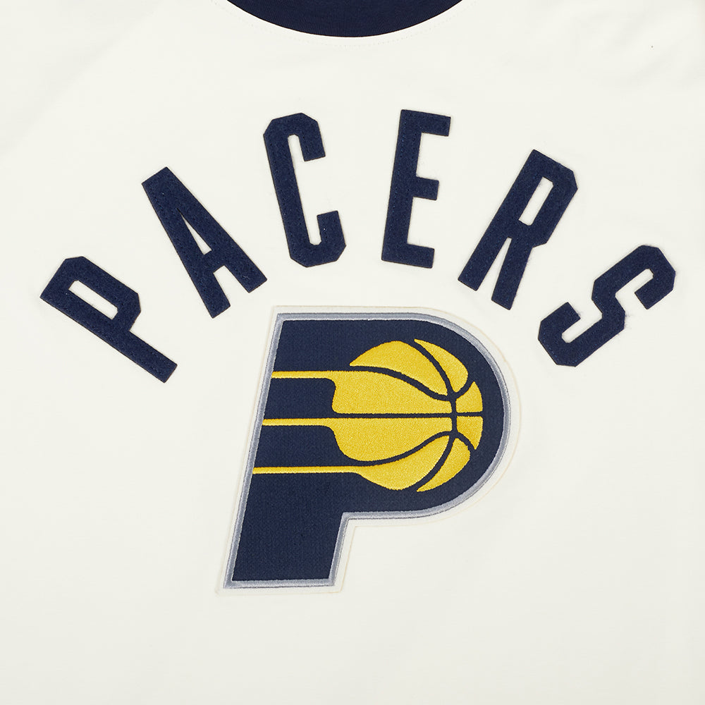 NBA INDIANA PACERS MODERN ORIGINALS MEN'S RINGER TEE (EGGSHELL/ MIDNIGHT NAVY)