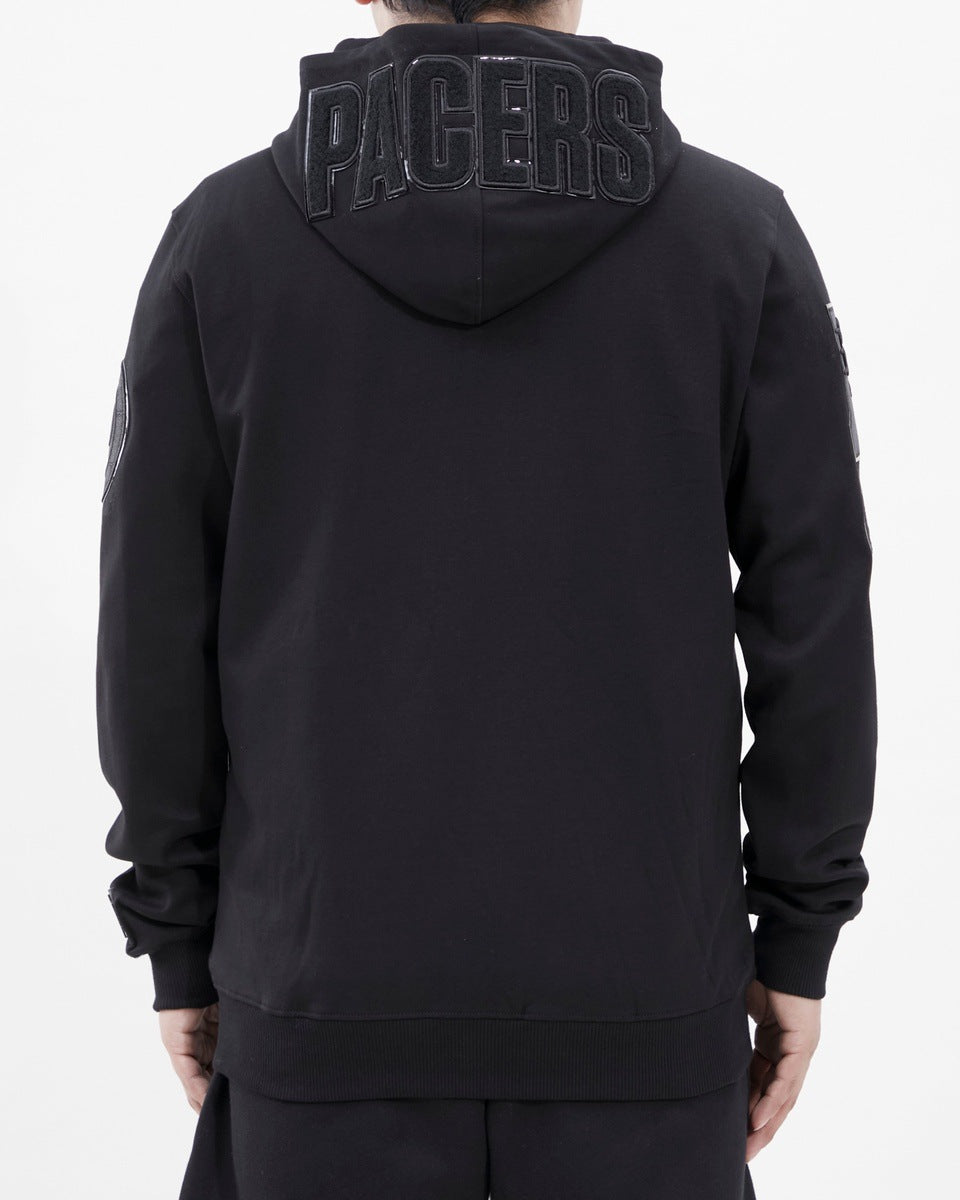 NBA INDIANA PACERS TRIPLE BLACK MEN'S FULL ZIP HOODIE  (TRIPLE BLACK)