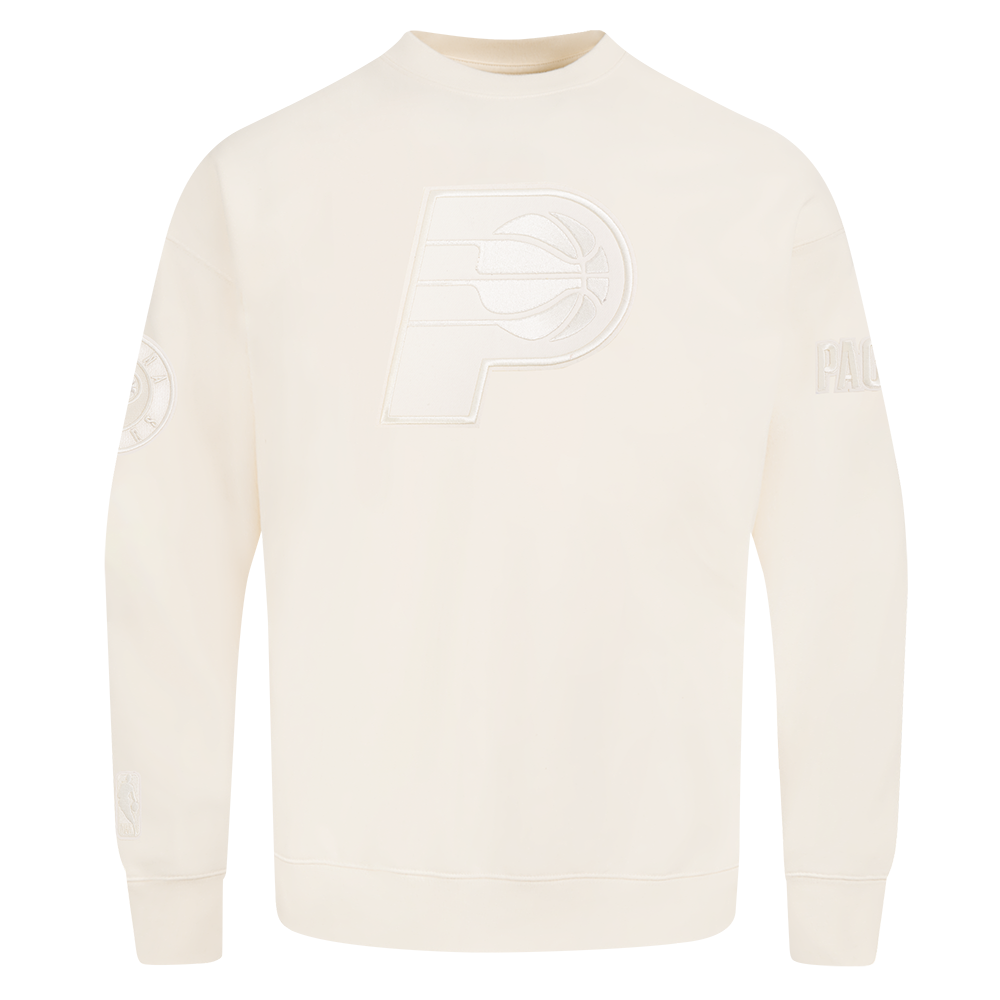 NBA INDIANA PACERS NEUTRAL MEN'S  DROP SHOULDER FLC CREWNECK (EGGSHELL)