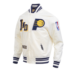 NBA INDIANA PACERS BEST OF MEN'S RIB SATIN JACKET (EGGSHELL/ MIDNIGHT NAVY)