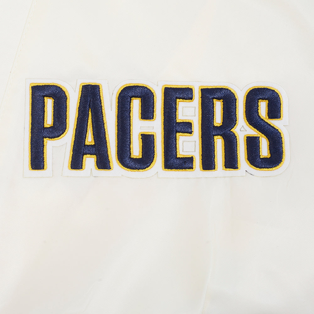 NBA INDIANA PACERS BEST OF MEN'S RIB SATIN JACKET (EGGSHELL/ MIDNIGHT NAVY)