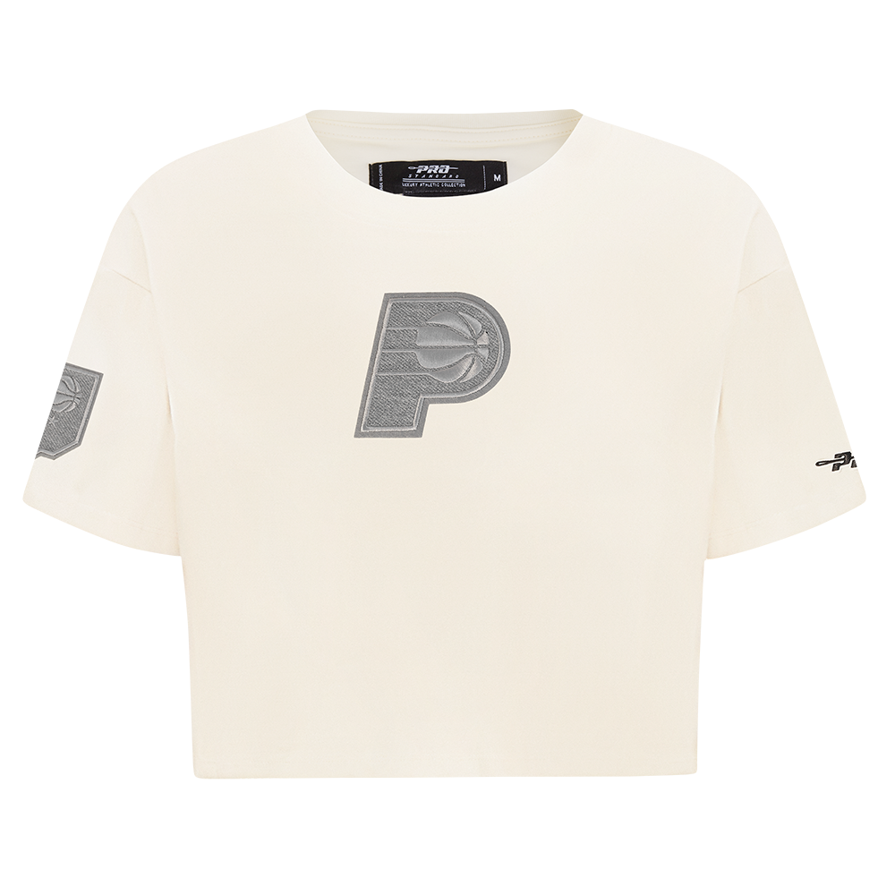 NBA INDIANA PACERS REVERSE FRENCH TERRY T-SHIRT EN JERSEY SIMPLE À COUPE CARRÉE POUR FEMME (COQUILLE D'ŒUF)