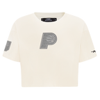 NBA INDIANA PACERS REVERSE FRENCH TERRY T-SHIRT EN JERSEY SIMPLE À COUPE CARRÉE POUR FEMME (COQUILLE D'ŒUF)