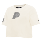 NBA INDIANA PACERS REVERSE FRENCH TERRY T-SHIRT EN JERSEY SIMPLE À COUPE CARRÉE POUR FEMME (COQUILLE D'ŒUF)
