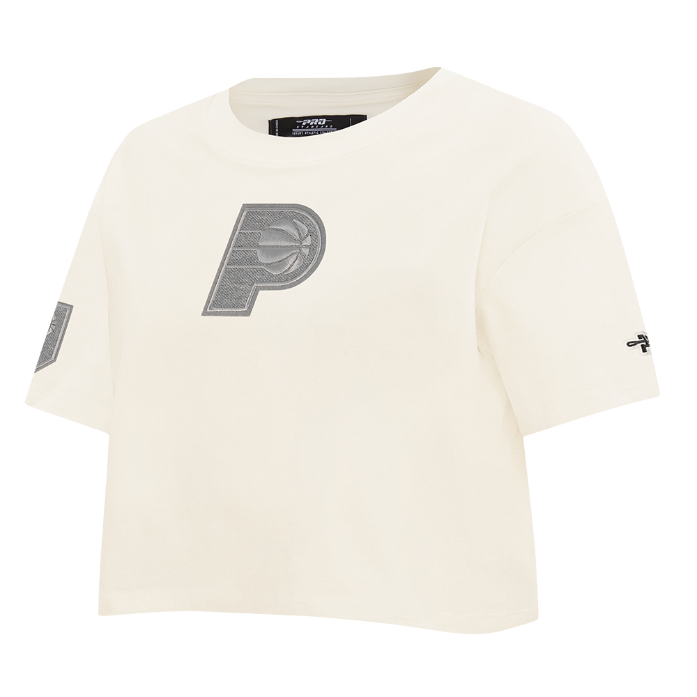 NBA INDIANA PACERS REVERSE FRENCH TERRY T-SHIRT EN JERSEY SIMPLE À COUPE CARRÉE POUR FEMME (COQUILLE D'ŒUF)