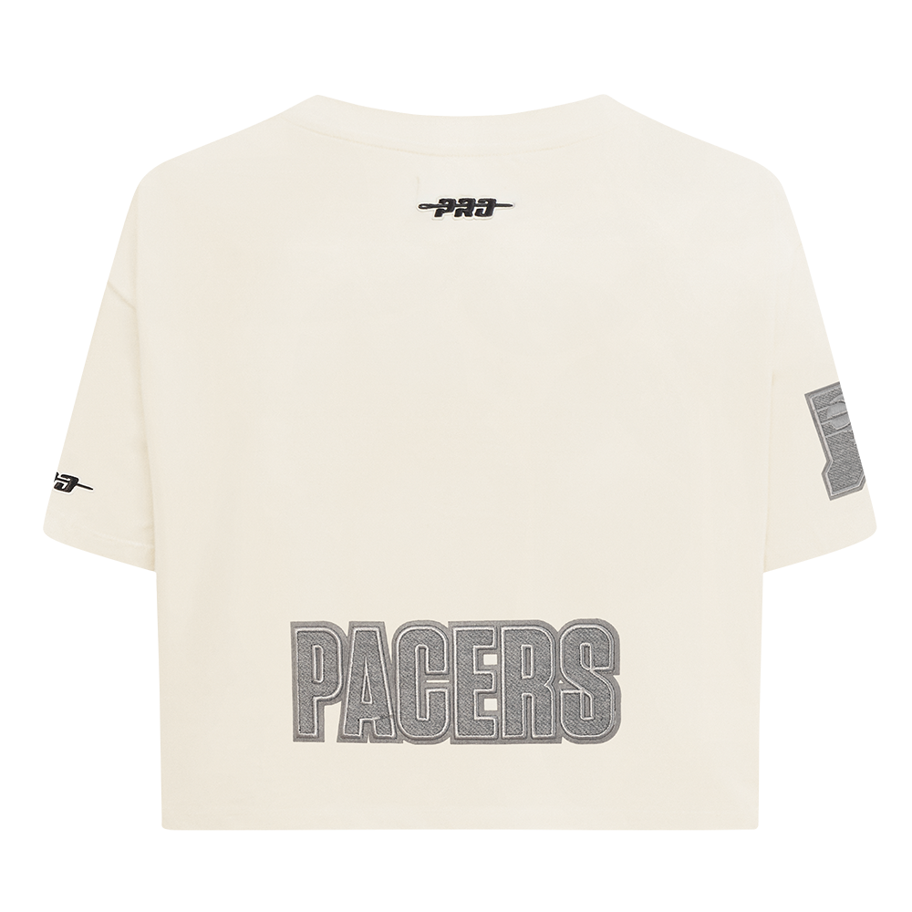 NBA INDIANA PACERS REVERSE FRENCH TERRY T-SHIRT EN JERSEY SIMPLE À COUPE CARRÉE POUR FEMME (COQUILLE D'ŒUF)