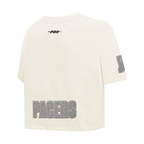 NBA INDIANA PACERS REVERSE FRENCH TERRY T-SHIRT EN JERSEY SIMPLE À COUPE CARRÉE POUR FEMME (COQUILLE D'ŒUF)