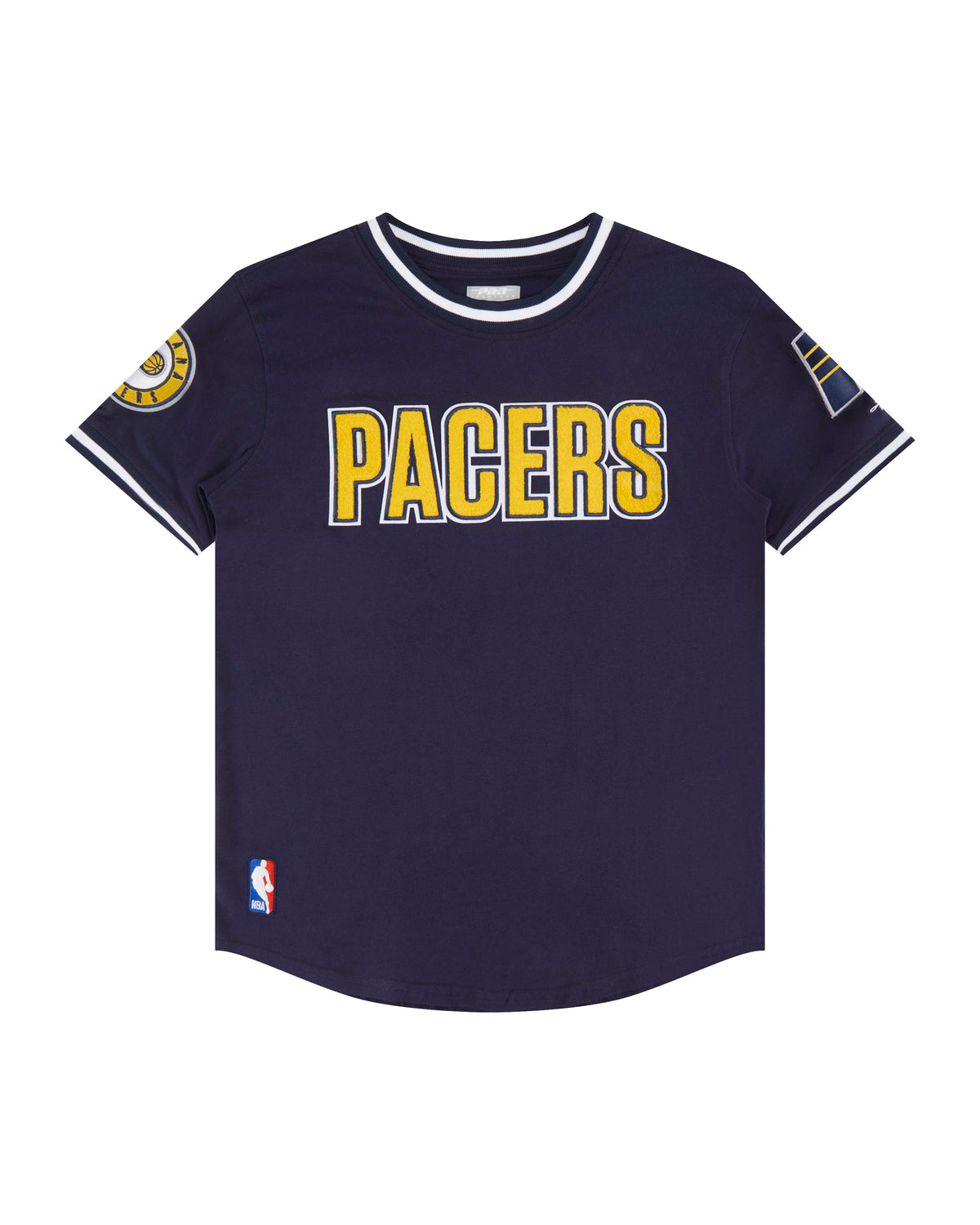 NBA INDIANA PACERS CLASSIC BIG BOY'S SHORT SLEEVE STRIPED RIB TEE (MIDNIGHT NAVY)