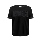 NBA INDIANA PACERS TRIPLE BLACK T-SHIRT CÔTELÉ RAYÉ À MANCHES COURTES POUR GARÇON JUNIOR (NOIR DE JAIS)