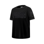 NBA INDIANA PACERS TRIPLE BLACK T-SHIRT CÔTELÉ RAYÉ À MANCHES COURTES POUR GARÇON JUNIOR (NOIR DE JAIS)