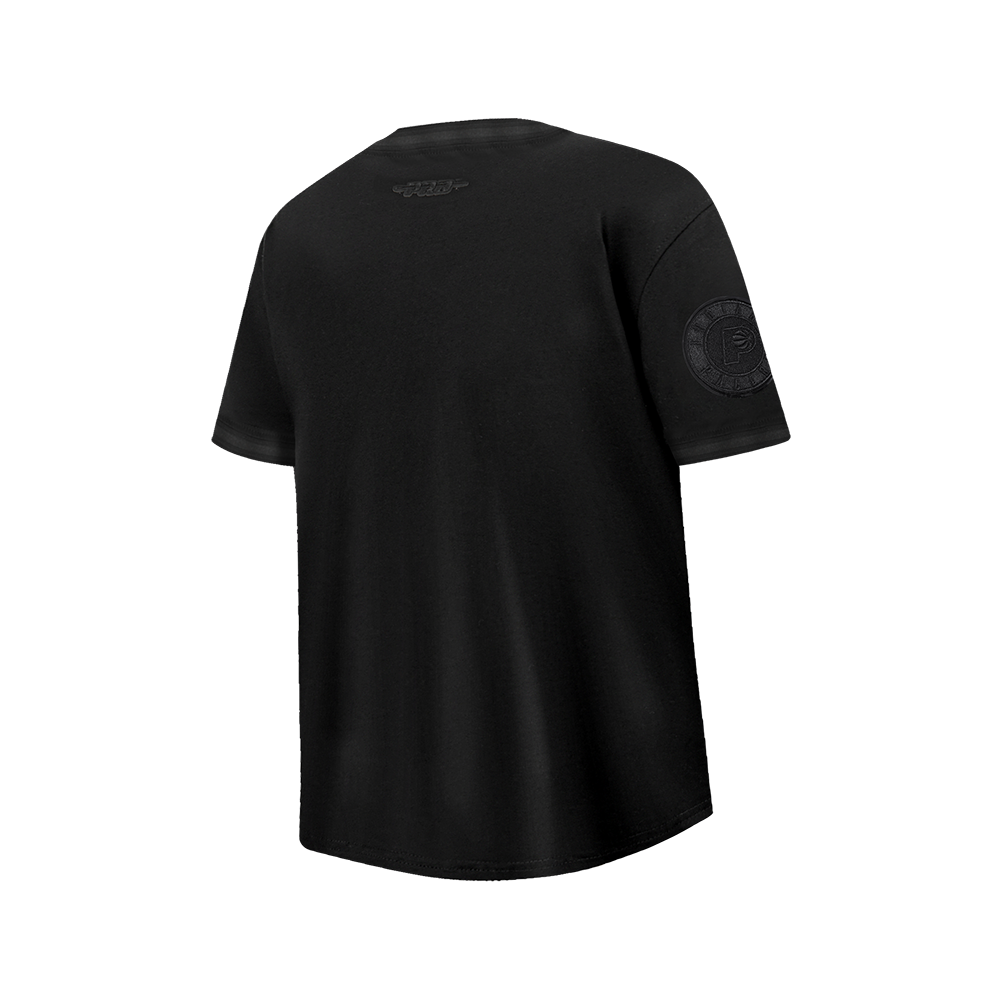 NBA INDIANA PACERS TRIPLE BLACK T-SHIRT CÔTELÉ RAYÉ À MANCHES COURTES POUR GARÇON JUNIOR (NOIR DE JAIS)