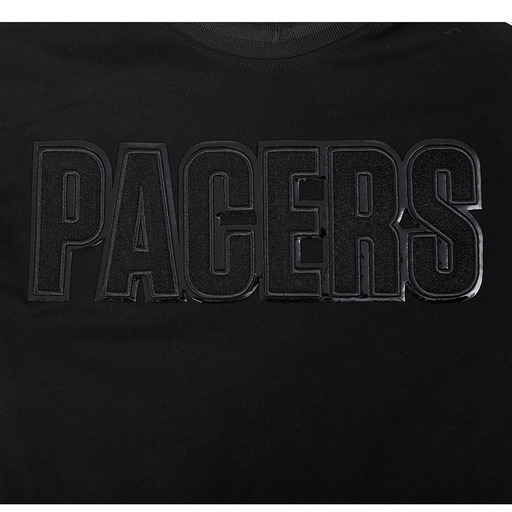 NBA INDIANA PACERS TRIPLE BLACK T-SHIRT CÔTELÉ RAYÉ À MANCHES COURTES POUR GARÇON JUNIOR (NOIR DE JAIS)