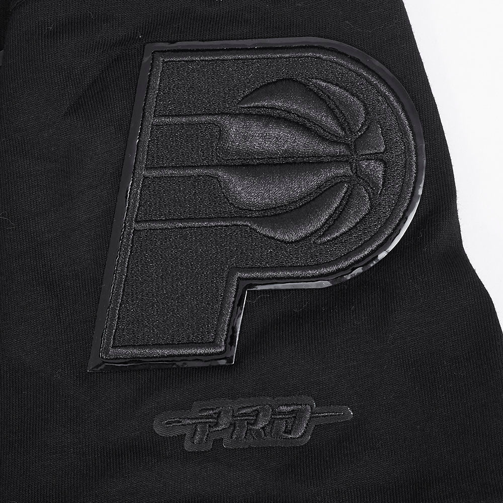 NBA INDIANA PACERS TRIPLE BLACK T-SHIRT CÔTELÉ RAYÉ À MANCHES COURTES POUR GARÇON JUNIOR (NOIR DE JAIS)