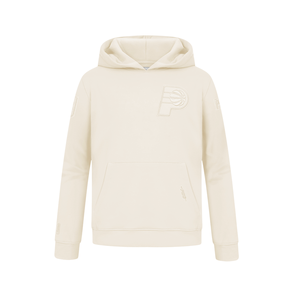NBA INDIANA PACERS NEUTRAL BIG BOY'S FLC PO HOODIE (EGGSHELL)