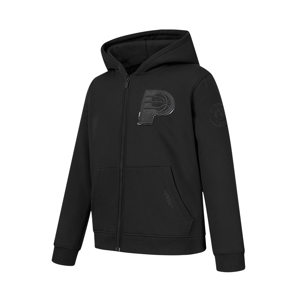 NBA INDIANA PACERS CLASSIC 3BK BIG BOY'S FULL ZIP HOODIE (BLACK)