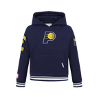 NBA INDIANA PACERS RETRO CLASSIC BIG BOY'S RIB FLEECE PULLOVER HOODIE (MIDNIGHT NAVY)