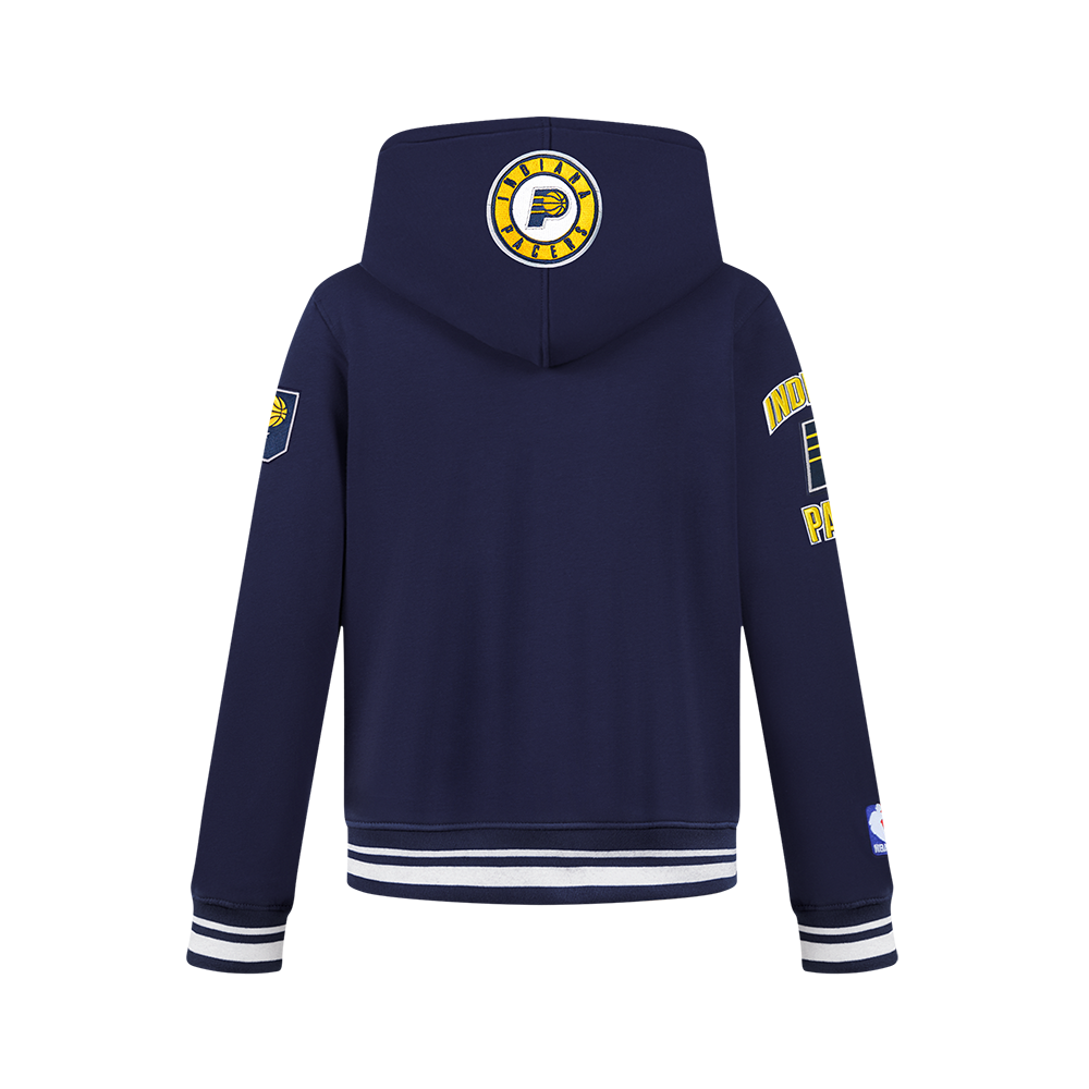 NBA INDIANA PACERS RETRO CLASSIC BIG BOY'S RIB FLEECE PULLOVER HOODIE (MIDNIGHT NAVY)