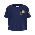 NBA INDIANA PACERS CLASSIC BIG GIRL'S SHORT SLEEVE BOXY TEE (MIDNIGHT NAVY)
