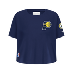 NBA INDIANA PACERS CLASSIC BIG GIRL'S SHORT SLEEVE BOXY TEE (MIDNIGHT NAVY)