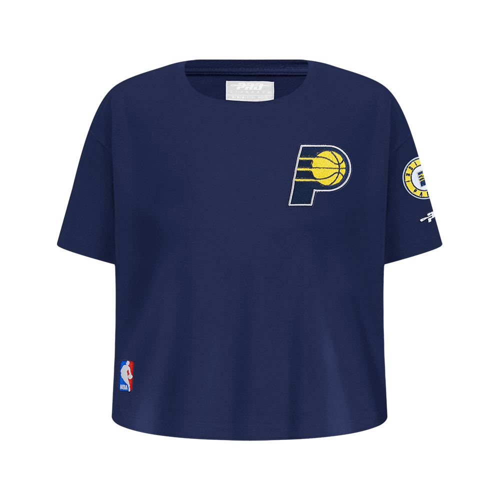 NBA INDIANA PACERS CLASSIC BIG GIRL'S SHORT SLEEVE BOXY TEE (MIDNIGHT NAVY)