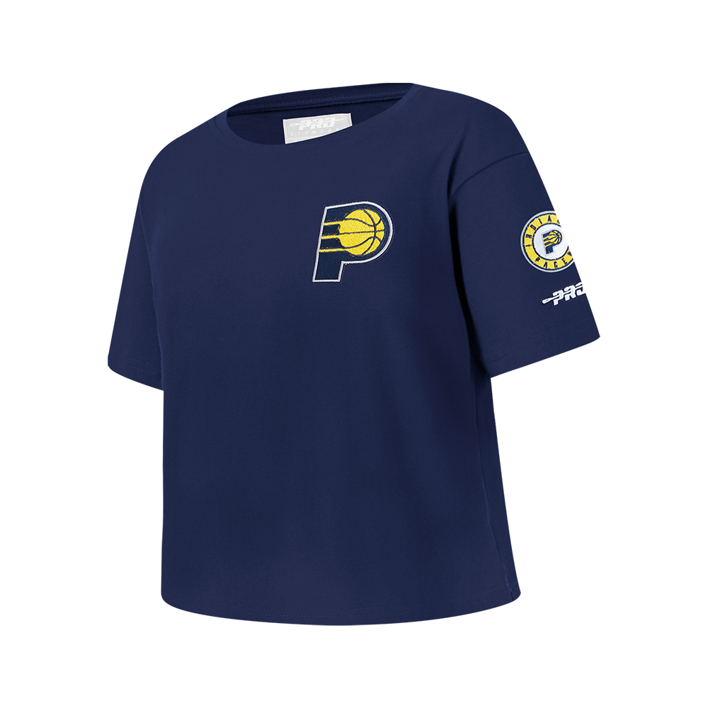 NBA INDIANA PACERS CLASSIC BIG GIRL'S SHORT SLEEVE BOXY TEE (MIDNIGHT NAVY)