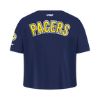 NBA INDIANA PACERS CLASSIC BIG GIRL'S SHORT SLEEVE BOXY TEE (MIDNIGHT NAVY)