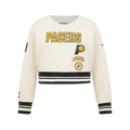 NBA INDIANA PACERS RETRO CLASSIC BIG GIRL'S RIB FLC CREWNECK (EGGSHELL/ MIDNIGHT NAVY)