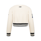 NBA INDIANA PACERS RETRO CLASSIC BIG GIRL'S RIB FLC CREWNECK (EGGSHELL/ MIDNIGHT NAVY)