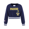 NBA INDIANA PACERS RETRO CLASSIC BIG GIRL'S RIB FLC CREWNECK (MIDNIGHT NAVY)