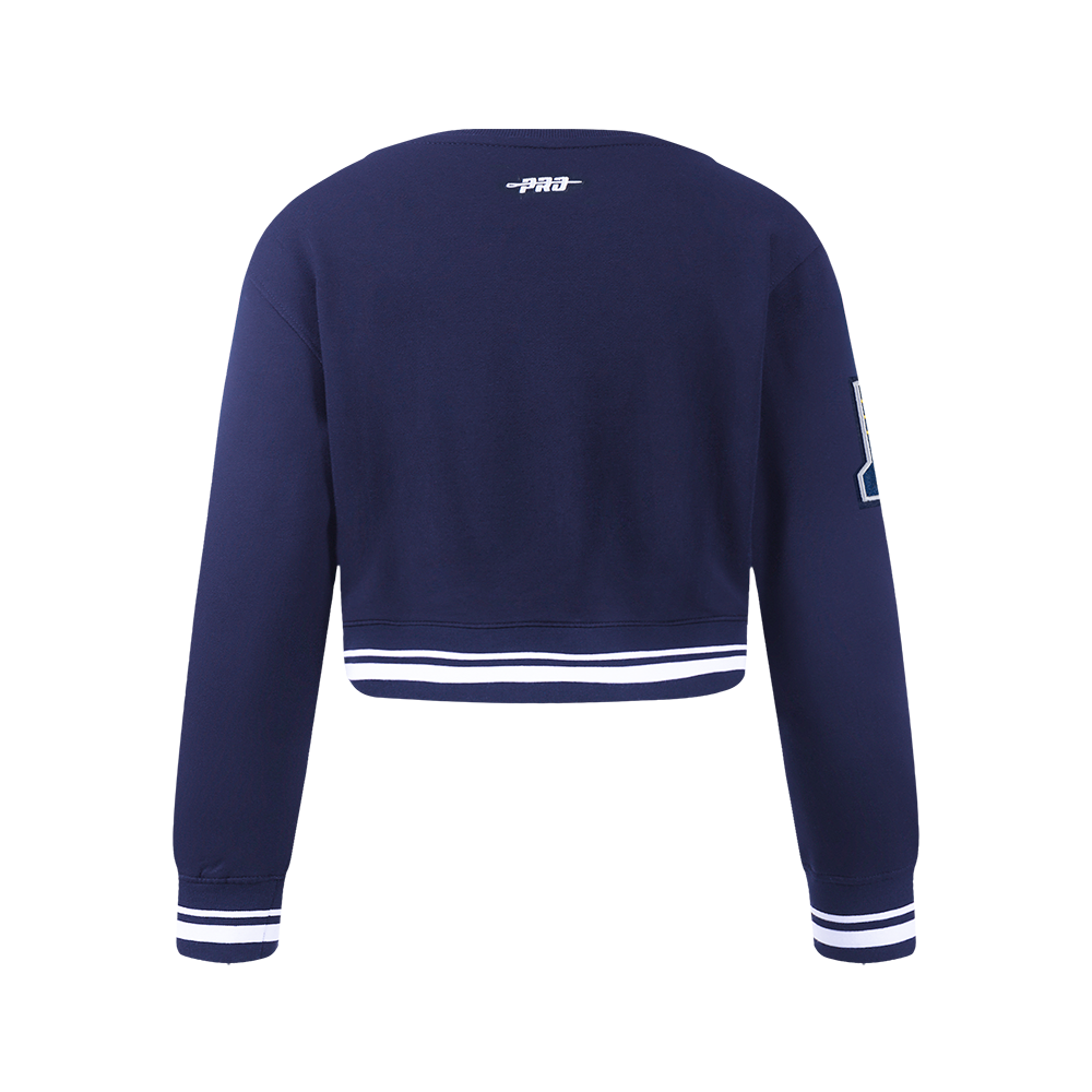 NBA INDIANA PACERS RETRO CLASSIC BIG GIRL'S RIB FLC CREWNECK (MIDNIGHT NAVY)